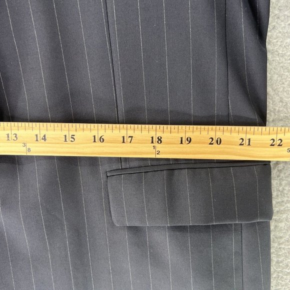 Hickey Freeman Mens Sport Coat 44 XLT Loro Piana Wool Super 120s Blue 2 Button - Picture 9 of 14
